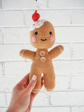 Gingerbread Man Organic Crochet Squeaky Toy