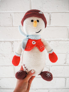 Snowman Organic Crochet Squeaky Toy